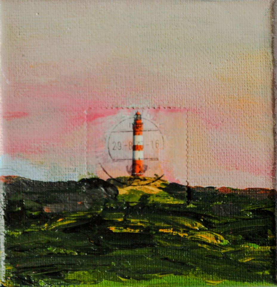 Leuchtturm 3 Briefmarke 2019 Acryl 10x10