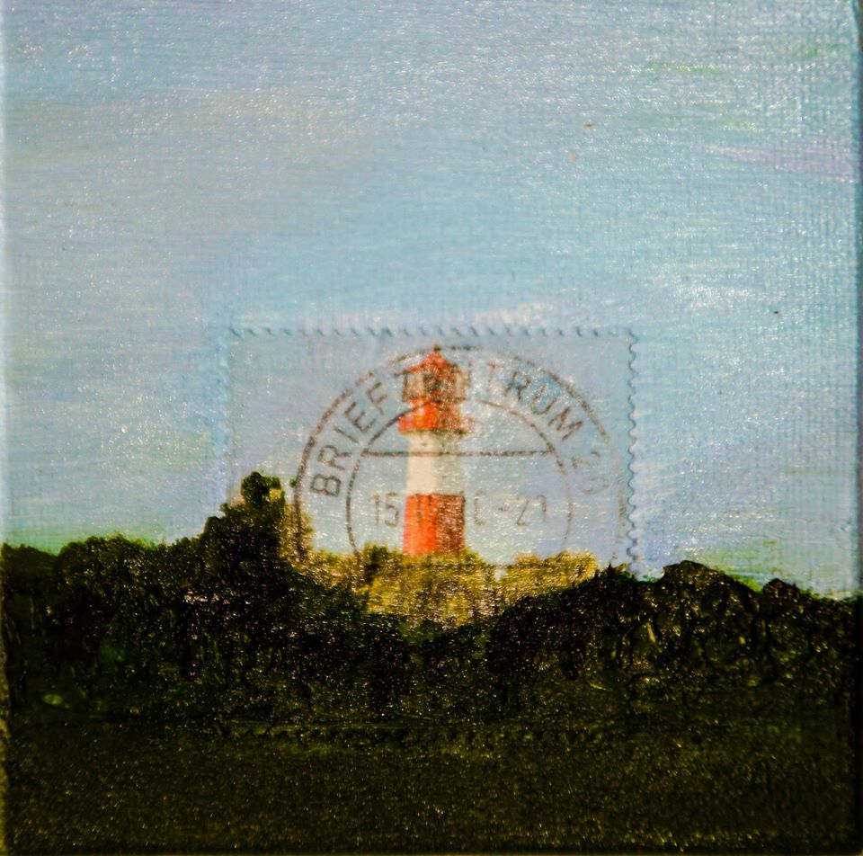 Leuchtturm Briefmarke 2019 Acryl 10x10
